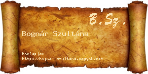 Bognár Szultána névjegykártya